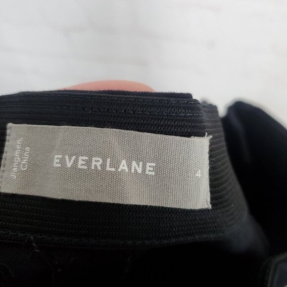 Everlane Womens The Side-Zip Stretch Cotton Pant Size 4 Black Work Ankle Pants - Picture 12 of 16